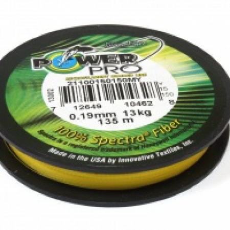 Плет.шнур Power Pro135м  Yellow 0.19мм 15LB