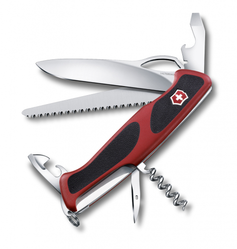 Нож Victorinox RangerGrip 79, 130 мм, 12 функций, красный с черным 0.9563.MC