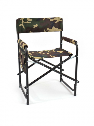 Кресло складное Стандарт с карманом на подлокотнике сталь цв.кмф SK-02